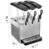 VEVOR Commercial Cold Beverage Dispenser 3 Tanks 9.5 Gallon Thermostat Controller Fruit Juice Machine 270W Ice Tea Drink Drink 6