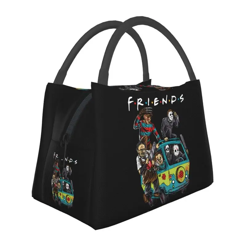 

Custom Funny Horror Friends TV Show Lunch Bag Men Women Thermal Cooler Insulated Lunch Box for Office Travel