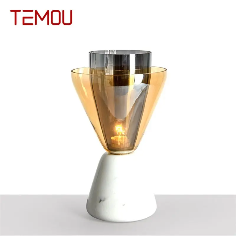

TEMOU Contemporary Table LED Lamp Design White Desk Light Home E27 Decorative For Foyer Living Room Office Bedroom