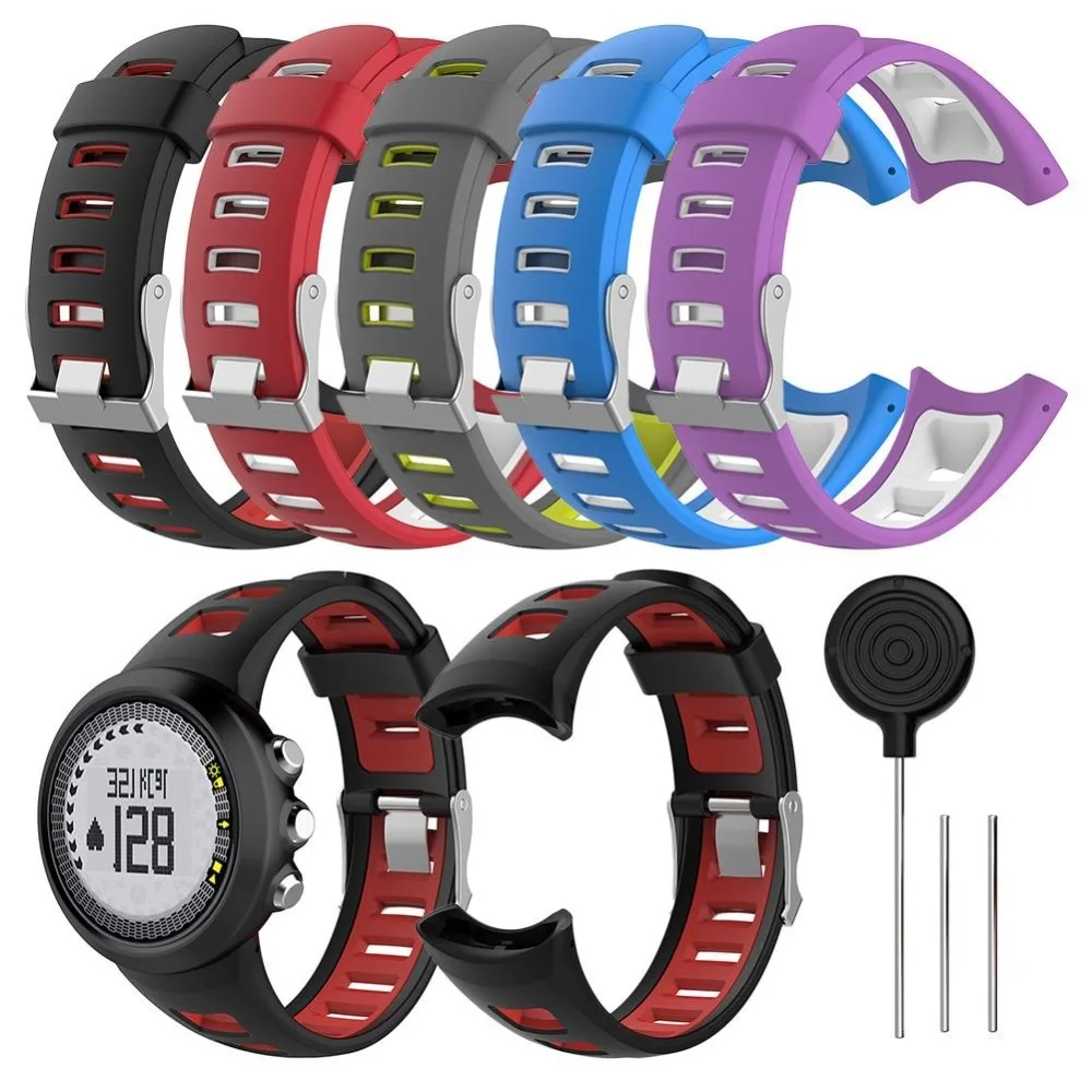 Stylish Dual Color Silicone Watch Strap - Replacement Soft Wristband