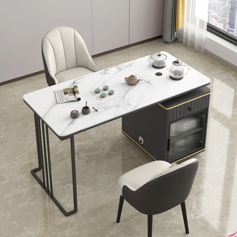 

Stone Plate Tea Table Multi-Functional Coffee Table Home Living Room Tea Table Smart Water Boiling Tea Office Desk