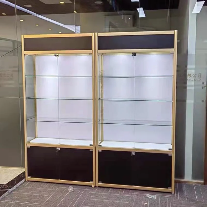 Custom. Showroom Bulletproof Glass Cabinets Retail Store Lockable Display Commercial Wall Showcase Glass Display