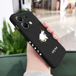 Lying Duck Silicone Phone Case - Cute and Durable Protection for Poco M5 (Black 1)