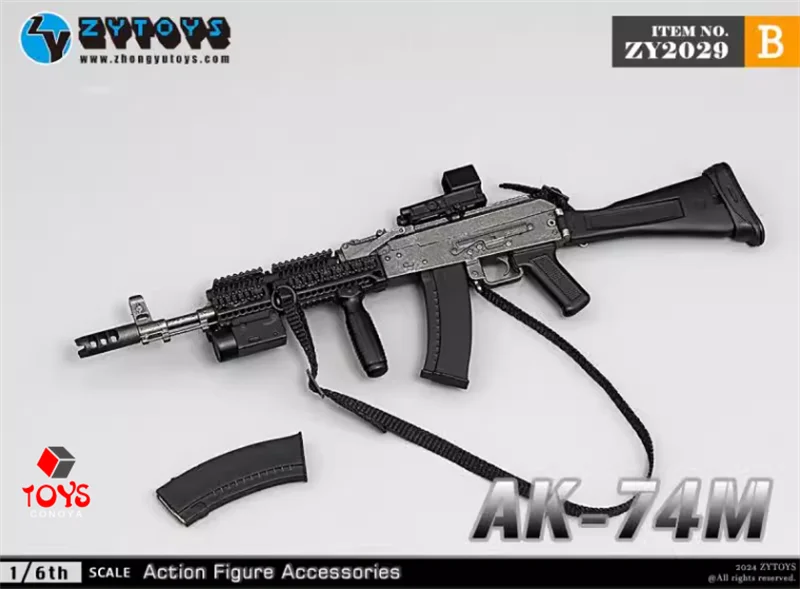 ミリタリートガントイZYTOYS-AK74M,スケール1:6,武器,オスとメス