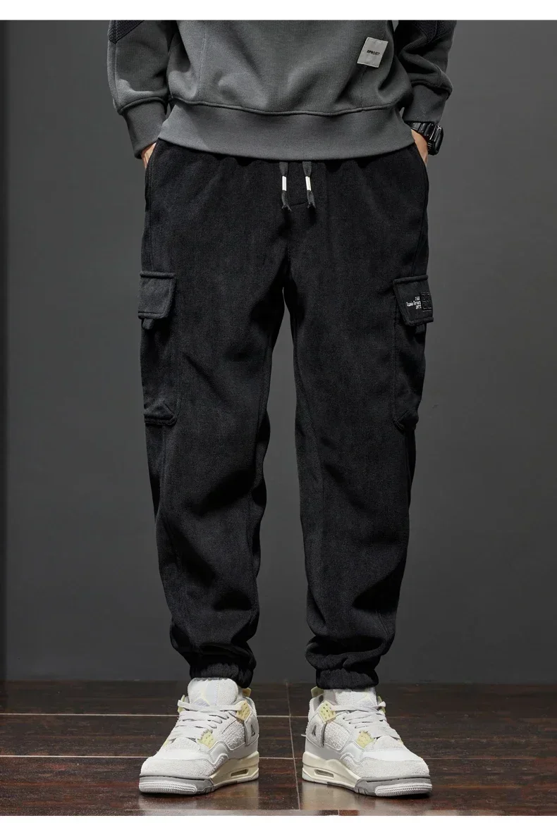 Frühling Herbst Neue Elastische Taille Casual Hosen Männer Stretch Gerade Kordelzug Harem Jogging Hosen Gebunden Füße Hosen Männlich – Detail 7