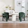Modern Barrel Dining Chairs Set of 2, Upholstered Living Room Accent Chairs, Comfy Side Chair Lounge Armchair for Kitchen 6