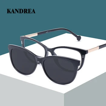 KANDREA Cateye Occhiali da sole polarizzati Donna Moda Occhiali da sole da esterno Magnetico TR90 Miopia Occhiali anti-luce blu Telaio PZ1006 1