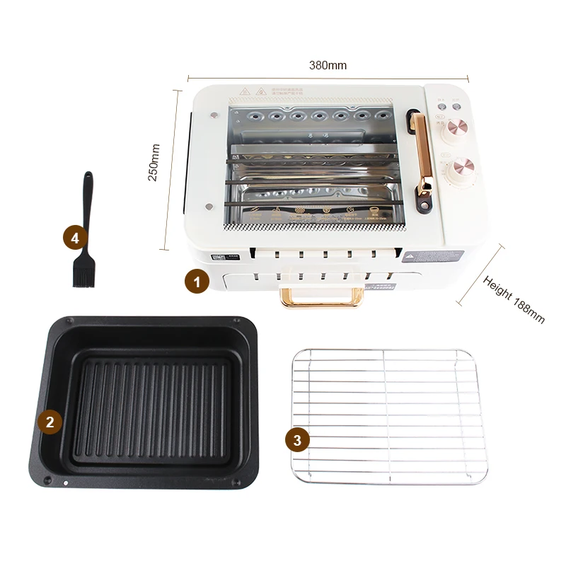 Electric Oven Smokeless Automatic Rotating Lamb Skewer Kebab BBQ Machine Barbecue Grill Roaster Hot Pot Stove Griddle Frying Pan 3