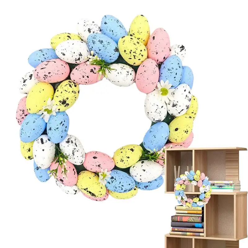 

Easter Egg Wreath Easter egg wreath spring artificial flower wreath door hanging decoration Artificial Spring Wreath supplies