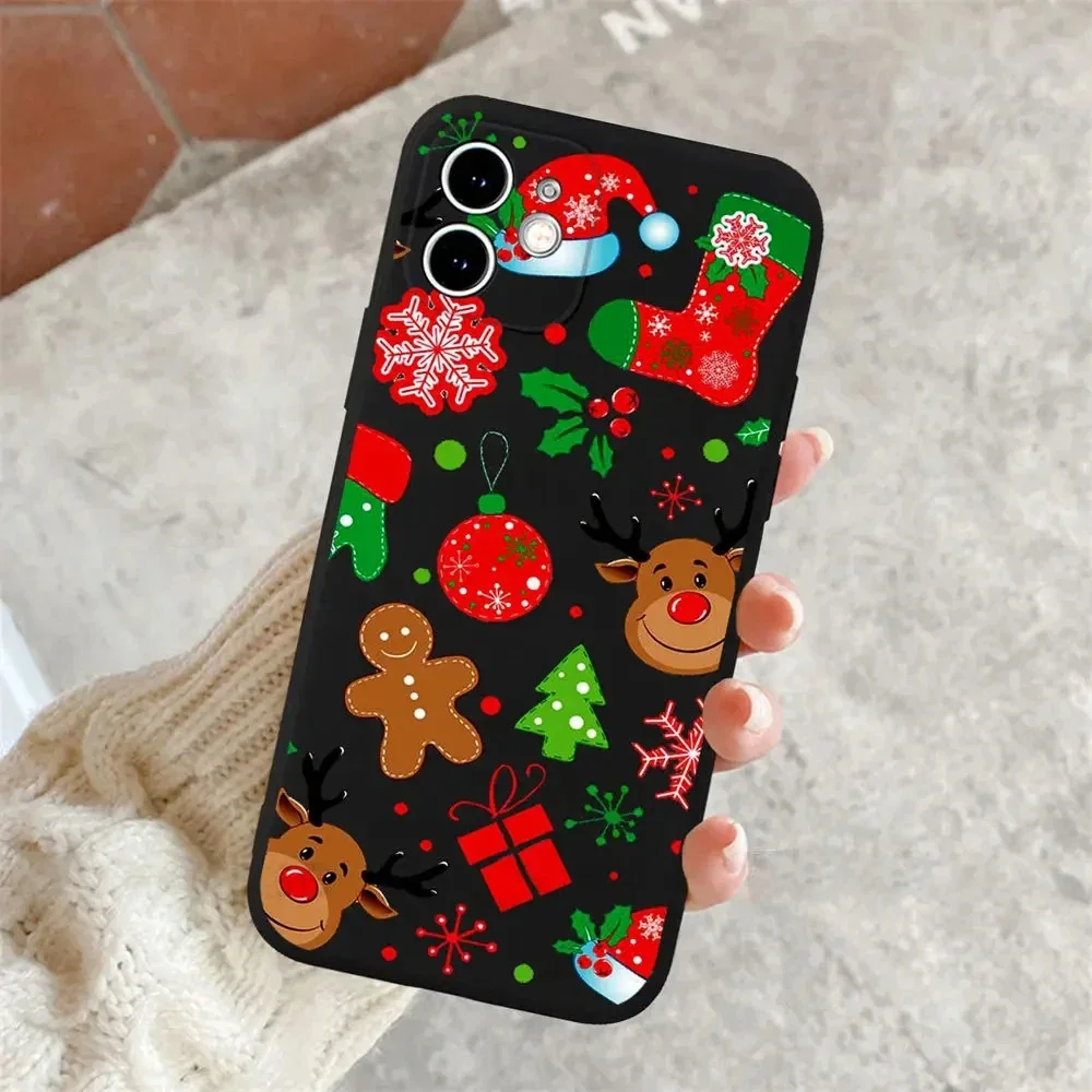 Festive Holiday-Themed Shockproof Silicone Phone Case Cover
