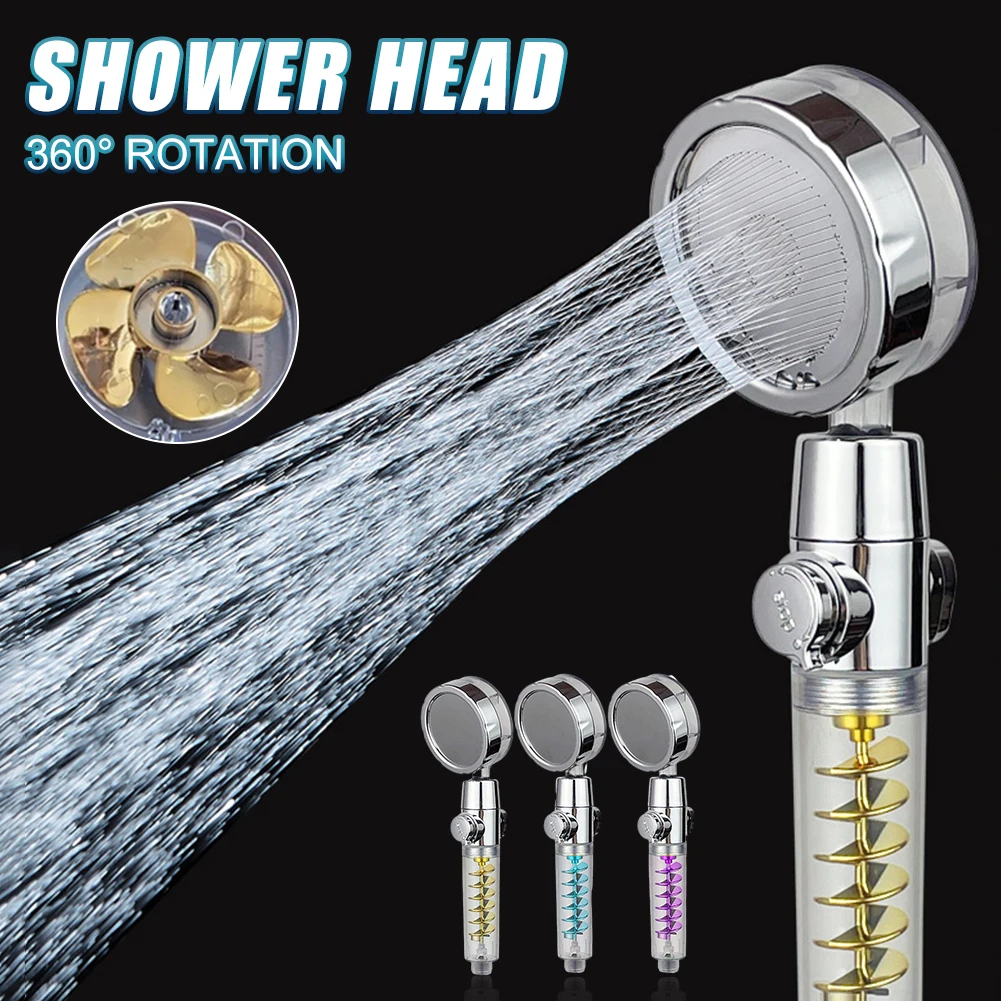 360° Turbocharged Handheld Shower Head High Pressure Spray Nozzle Water