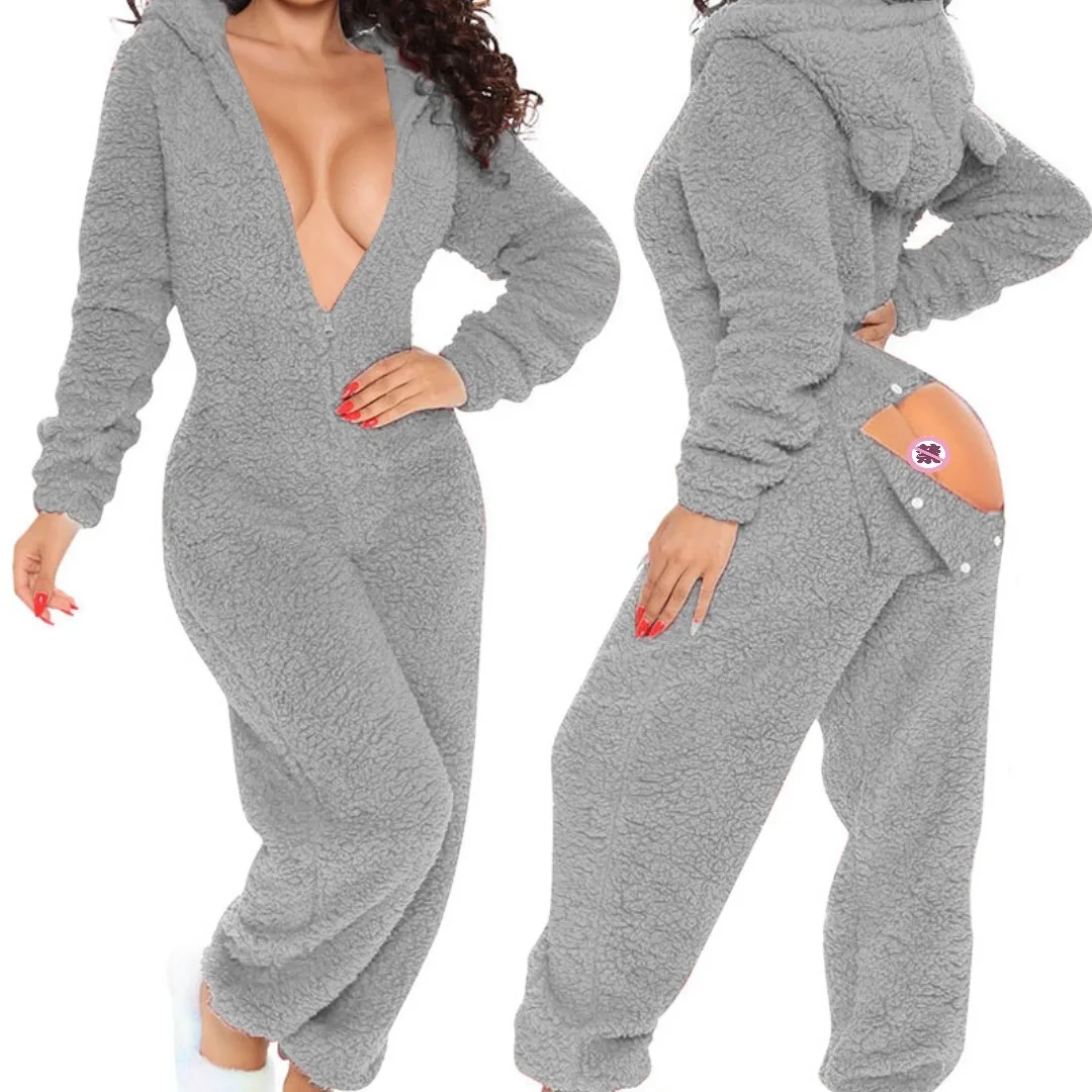 Pajama With Open Butt Flap Sexy Sleep Suit Snowy 