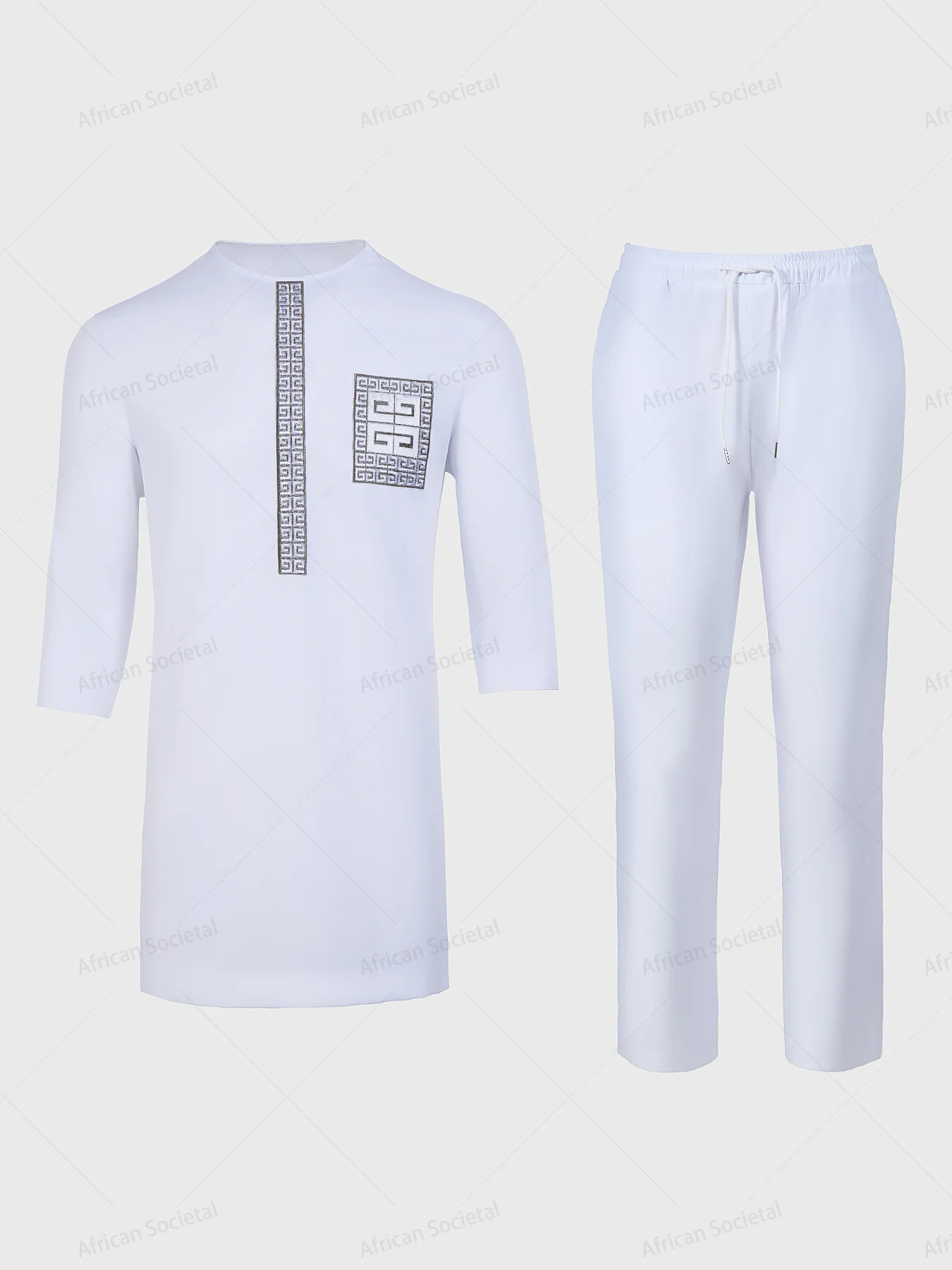 Nigeria South African Traditional Men'S Clothing 2024 New In  Oversized Shirts And Pants 2 Piece Suit Men'S Clothes Vacation Set 2