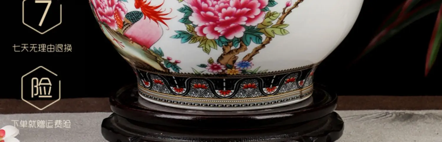 36cmLarge vaseChinese Jingdezhen Ceramics Blue White Porcelain Flower Vase Ornaments Home Livingroom Decoration Study Room Furni
