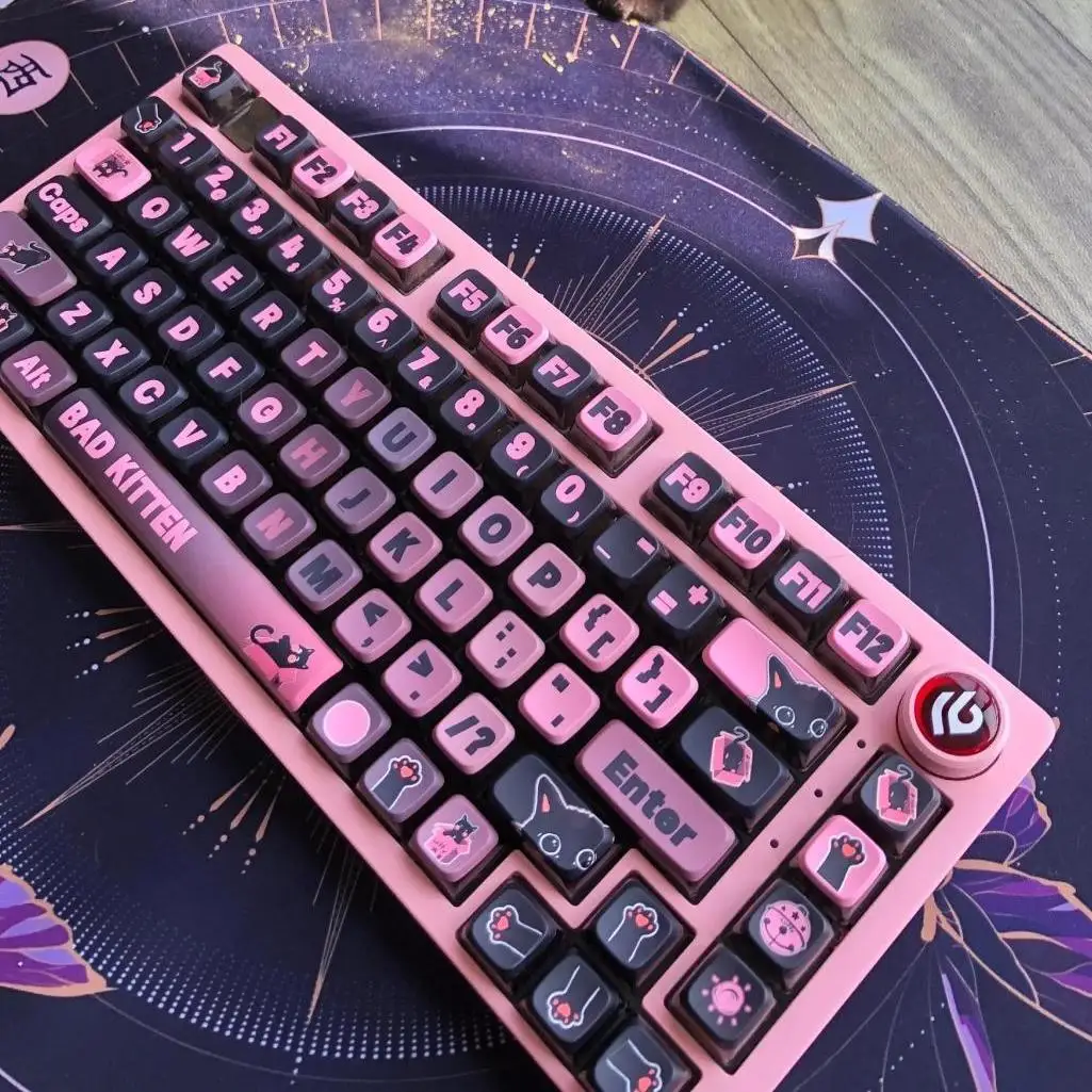 

130 клавиш Черный кот keycaps Bad Kitten ASA Key Cap квадратная термальная сублимационная механическая клавиатура Keycap аксессуары для клавиатуры