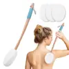 Back Lotion Applicator with Replaceable Cotton Pads Even Coverage Applicator with Curved Handle Back Feet Cleaning Bath Scrubber 1