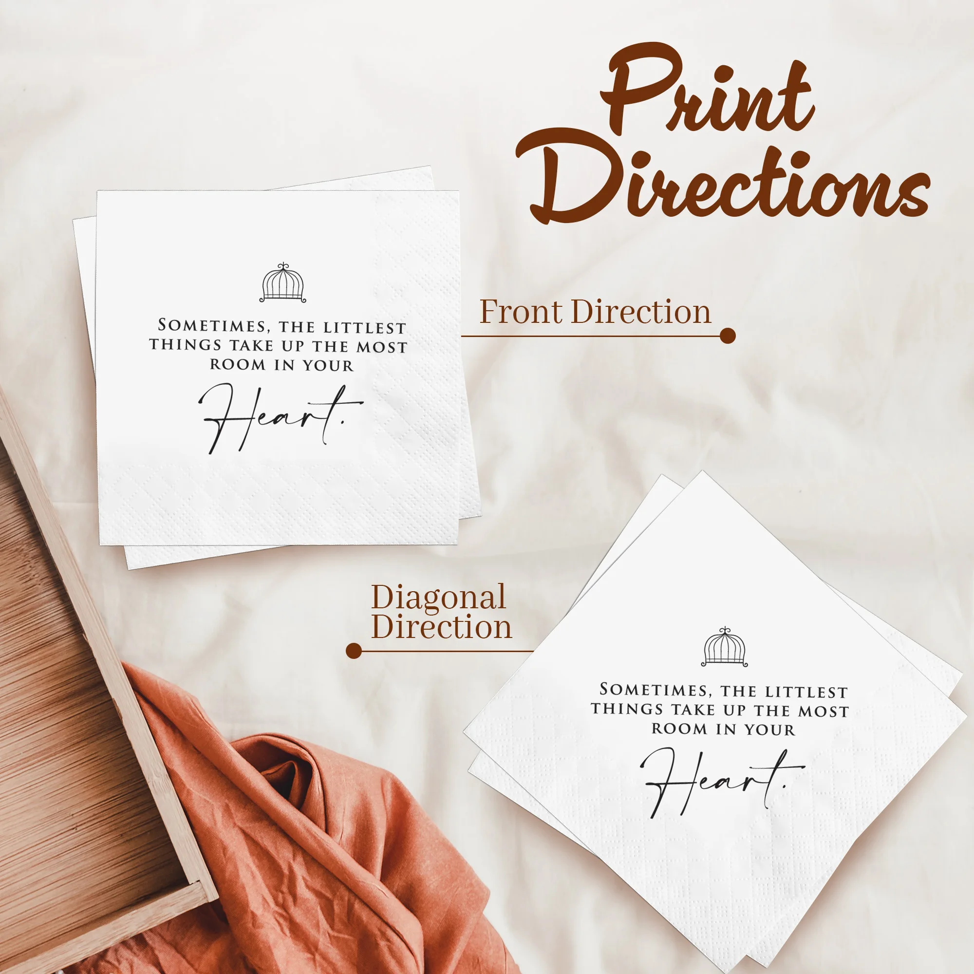 Paper Napkins 50-500PCS Wedding Monogram Printed for Cocktail Party Anniversary Christmas Decor