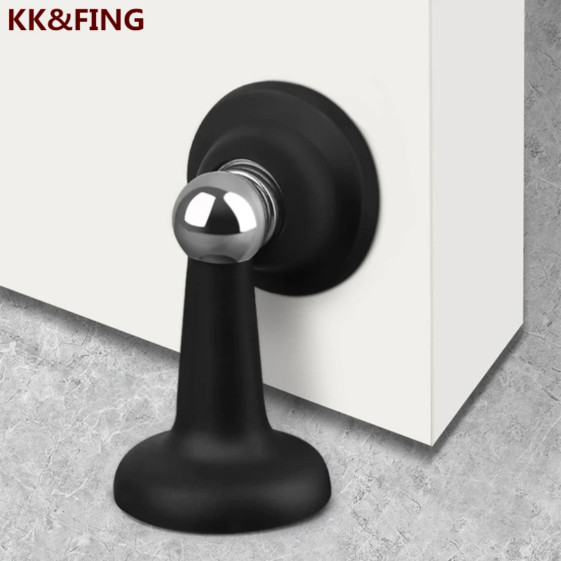 Stainless Steel Magnetic Door Gear Door Stopper Anti-collision Silicone Fixed Mute Touch Ground Suction