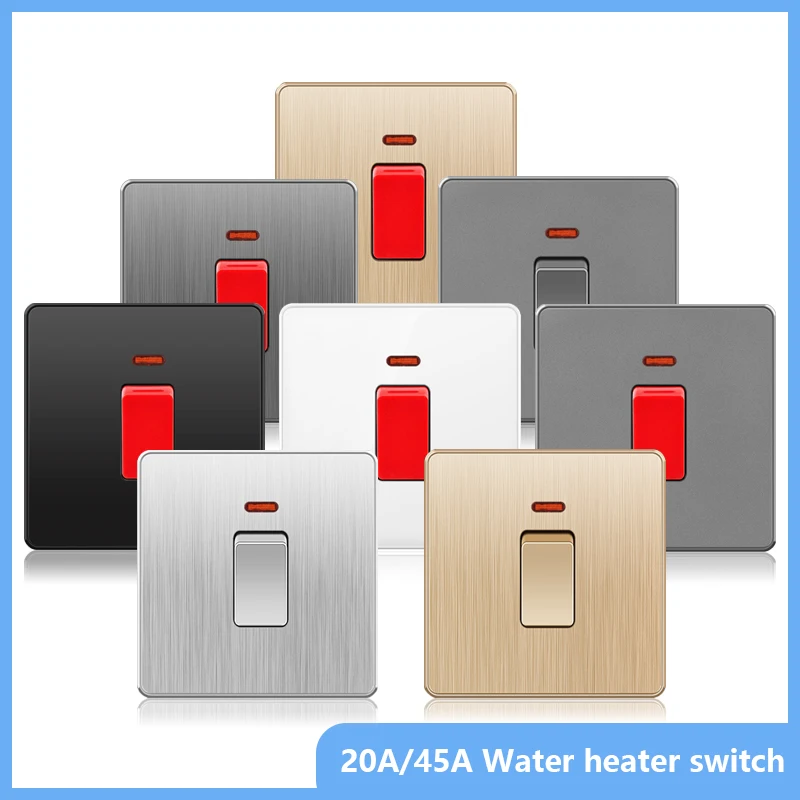 Interruptor de Parede de Alta Potência para Aquecedor de Água e ar Condicionado Painel Plástico Padrão Coreano Interruptor on Off 20a 45a ue ru Reino Unido