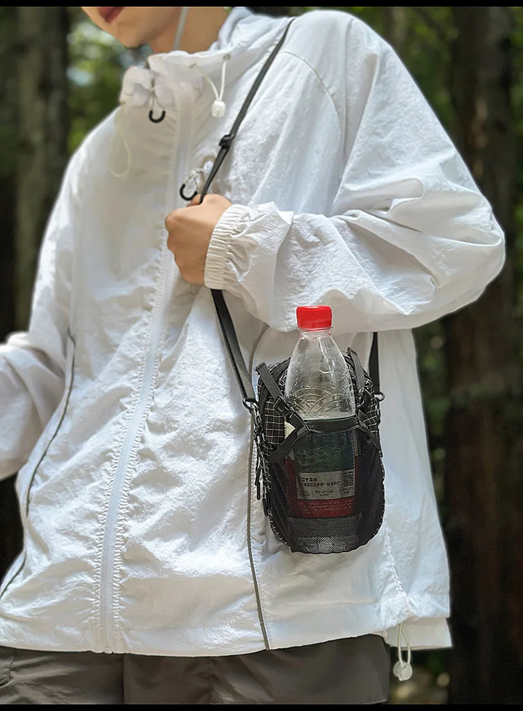 Dyneema Wasserflaschenhalter-Tasche mit Handyfach und Schnellverstellgurt, Wasserdichtes 420D Nylon für Radfahren, Wandern und Camping-Essentials – Detail 9