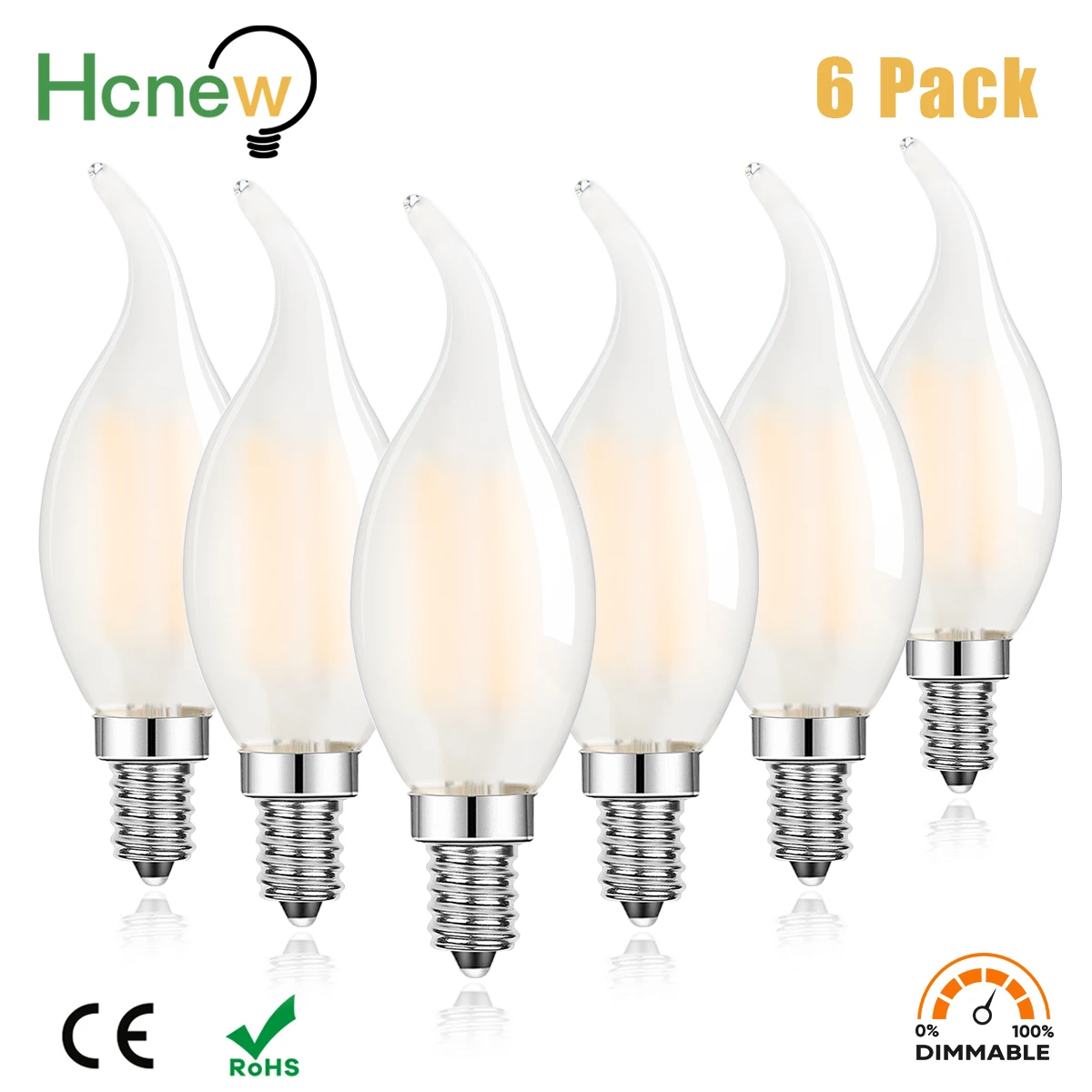 

Frosting C35 Led Bulb 220V E14 Candle Lamp 6.5W Dimmable Light 806LM Vintage Warm White Replaceable Chandelier Decoration Indoor