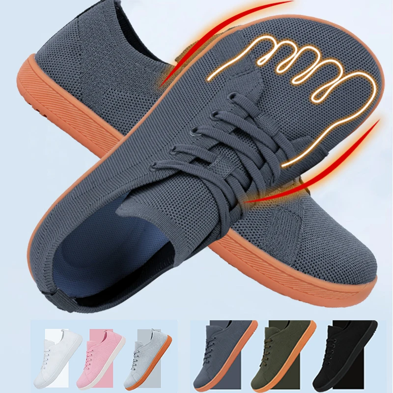 

Fashion Unisex Wider Shoes Breathable Mesh Men Barefoot Wide-toed Shoes New Flats Soft Zero Drop Sole Wider Toe Sneakes Big Size