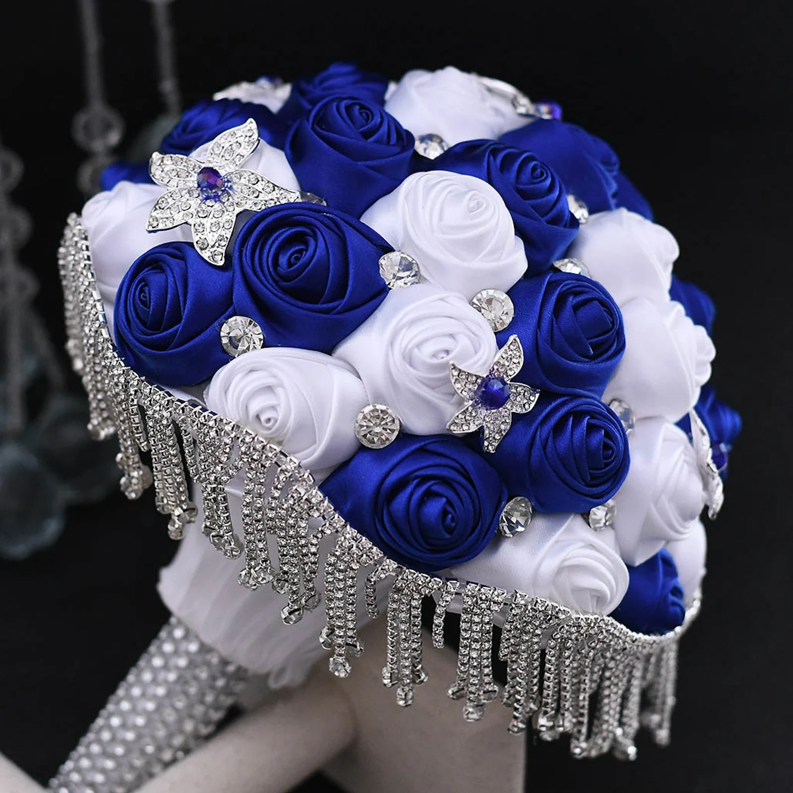 bouquet de flores azuis reais do casamento buque flores para noiva 03