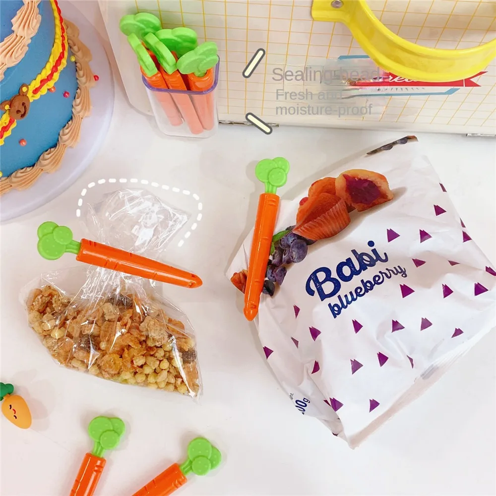 bag clips Carrot Bag Clips for Food Freshness Snacks Protection and Moisture Proof with Magnetic Seal Pack of 5