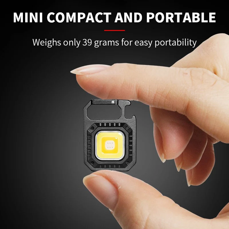 Portable flashlight,portable work lights,keychain work light,portable work light,portable torch,camping light,camping lamp,portable lanterns,camping lantern Mini LED Flashlight Portable Work Light Pocket Keychains Flashlight USB Rechargeable For Outdoor Camping Small Lights Corkscrew