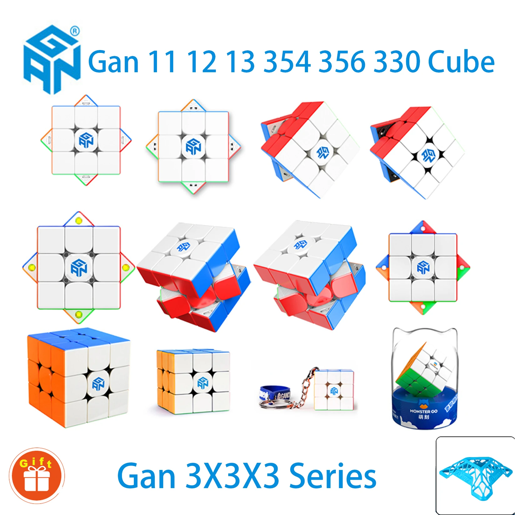 

Магнитный магический куб GAN 3x3x3, профессиональный волшебный куб GAN 3x3, высококачественные вращающиеся магические кубики, домашние игры для детей