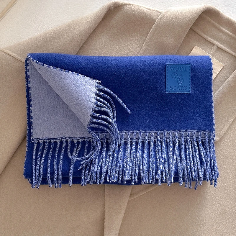 Winter Wolle Schal für Frauen Lange Warme Kaschmir Schal Wrap Solide Dame Schals Hijab Weibliche Pashmina Bandana Kopf Schals Stola – Detail 10