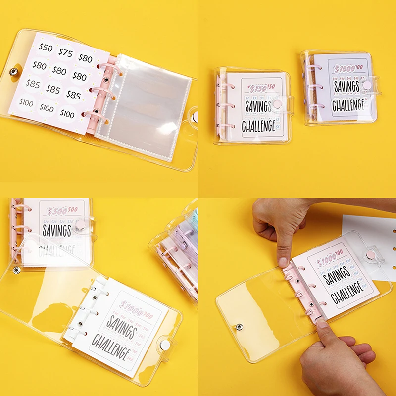 Mini Binder Savings Challenge Mini $300 500 1000 2100 Saving Binder Envelope Challenge Loose-Leaf Binder Money Organizer Planner 5
