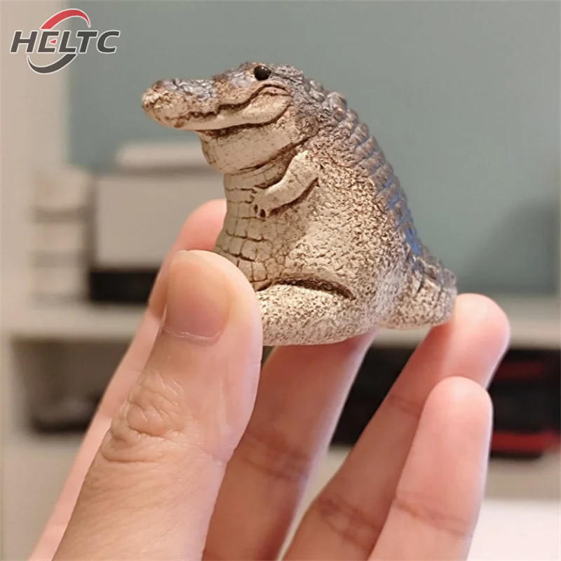 Tea Pet Ornaments 1pcs Tea Pet Purple Clay Handmade Crocodile