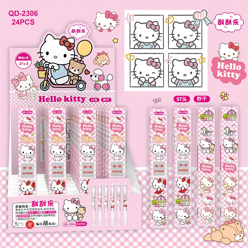 

24 шт/лот Sanrio Kawaii кошачью ручку гель мило 0,5 мм черные чернила нейтральные ручки рекламные школьные принадлежности офиса подарок