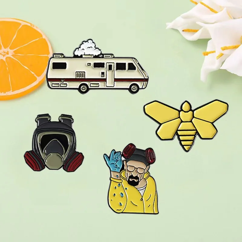 Custom Breaking Bad Enamel Pins Butterfly Car TV Series Cartoon Shirt Brooches Lapel Badges Jewelry Gifts For Friends Wholesale