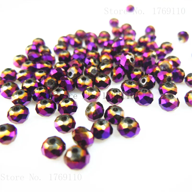 Olive Green Faceted Crystal Glass Rondelle Beads for Jewelry Making - 125pcs, 3x4mm