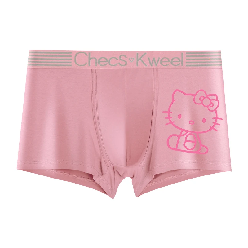 thumbnail image 1 of Ropa interior de pareja de anime Hello Kitty, linda tanga sexy sin costuras con lazo de perlas, pantalones de entrepierna de algodón puro de cintura baja para mujer, accesorios, 1 of 5