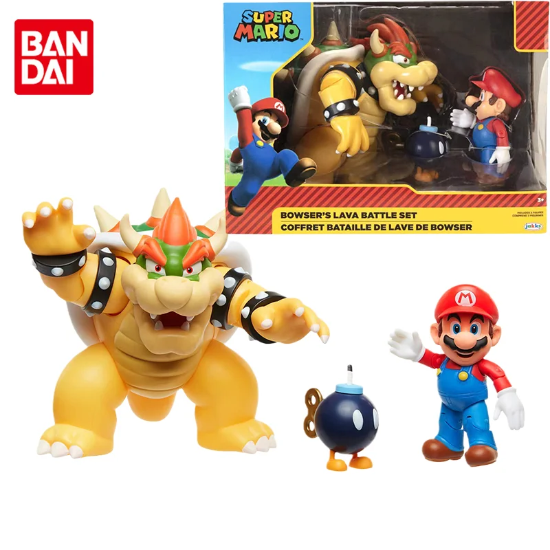 Jakks Original Super Mario Flash Game Anime Figure Model Lava Battle Bowser Bomber Suit Action Figure Toys For Kids Gift