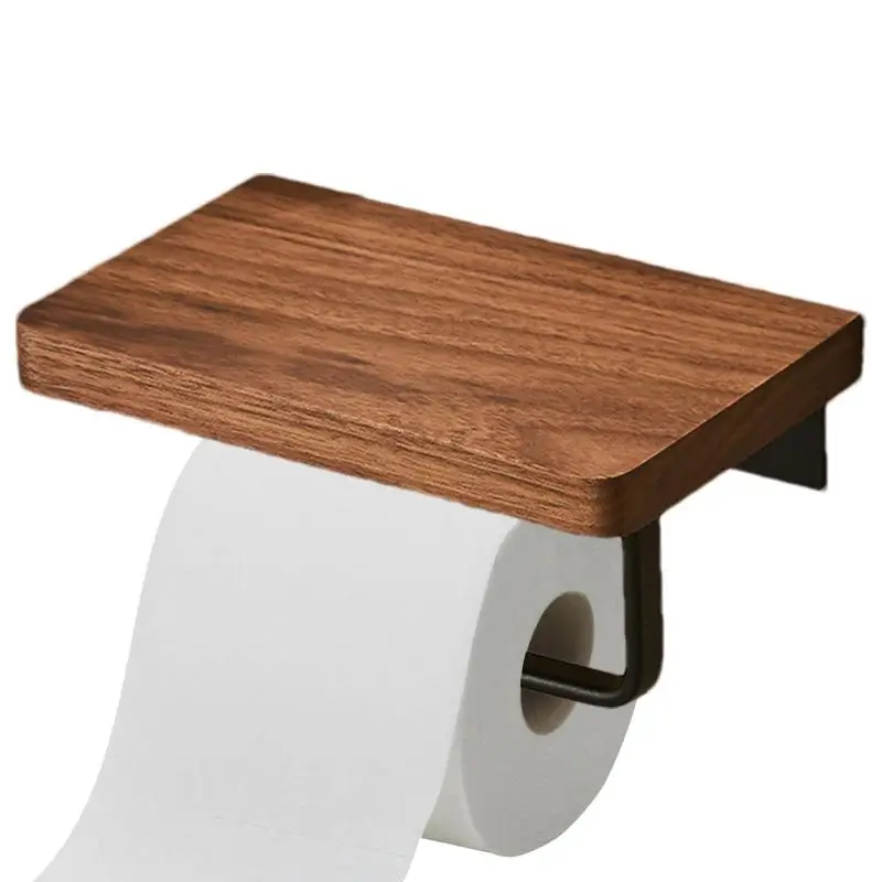 

Wall Mount Toilet Paper Holder Restroom Toilet Paper Holder Walnut Wood Wall Mount Toilet Roll Holder Scientific Crossbar Design