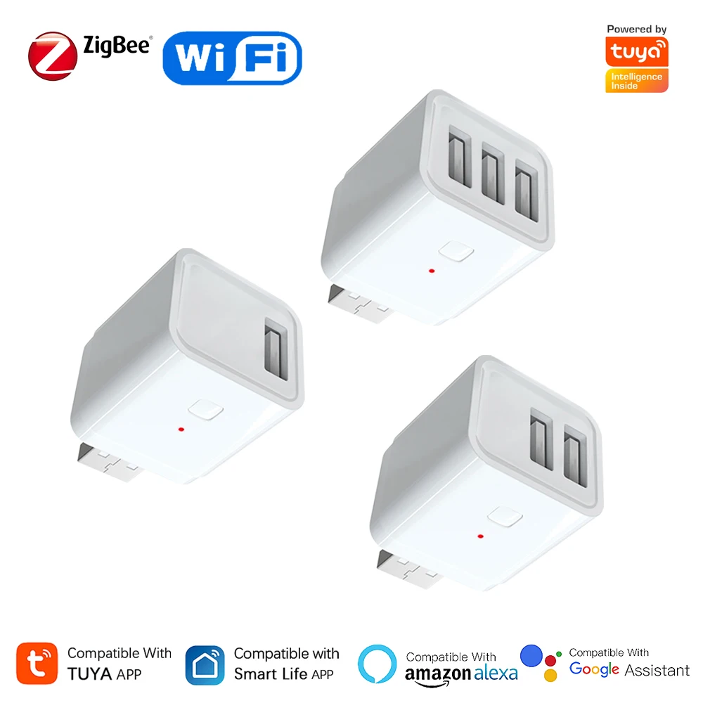 Tuya สมาร์ทอะแดปเตอร์ปลั๊ก USB/zigbee 1/2/3แก๊ง smartlife APP จับเวลา DIY เปิด/ปิดตัวควบคุมทำงานร่วมกับ Alexa Google Home 1