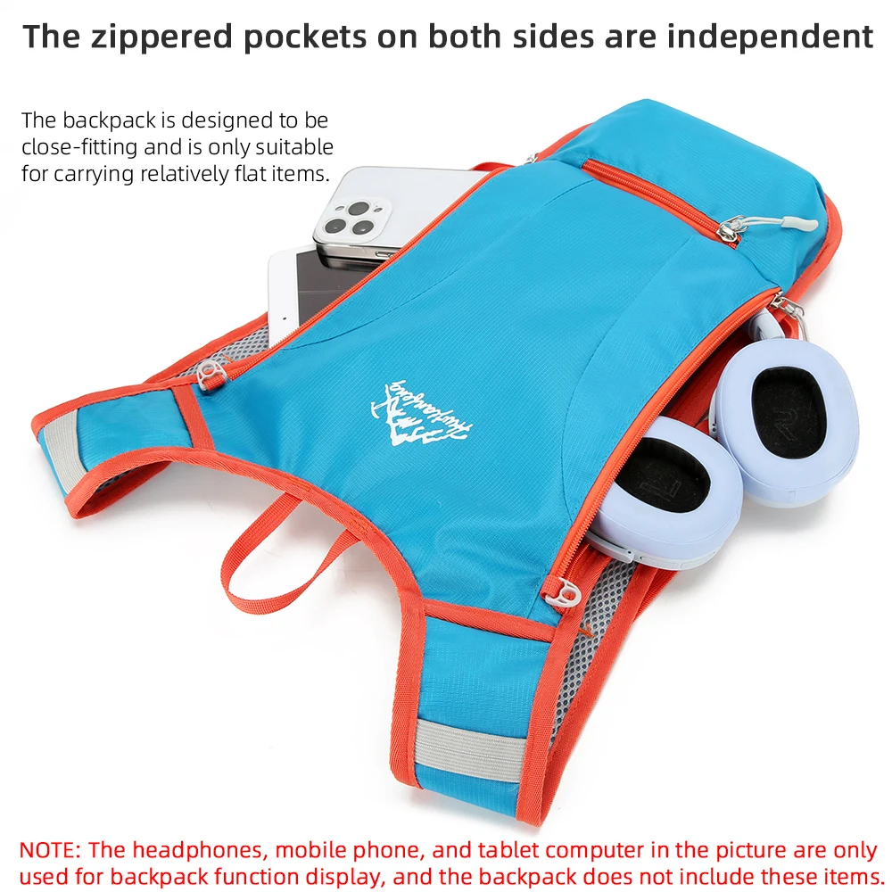 Zaino da Ciclismo con Sacca d'Acqua, Borsa per Escursionismo, Corsa, Arrampicata, Jogging, Zaino con Vescica d'Idratazione - immagine 5