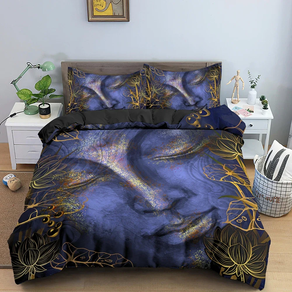 Familie Buddha Bettwäsche Set Mandala Quilt Abdeckung Luxus Twin King Size Bett Sets Böhmische Bettwäsche 2/3 stücke mit Kissenbezug – Detail 7