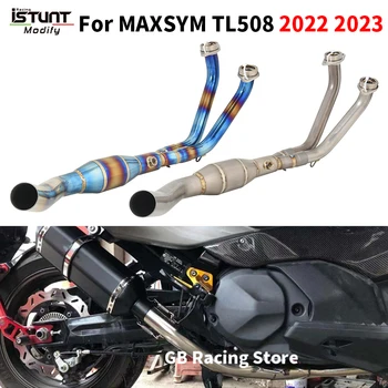 Slip On For MAXSYM TL508 TL 508 2022 2023 Motorcycle Exhaust Escape Moto Titanium alloy Modified Front Pipe Original Muffler