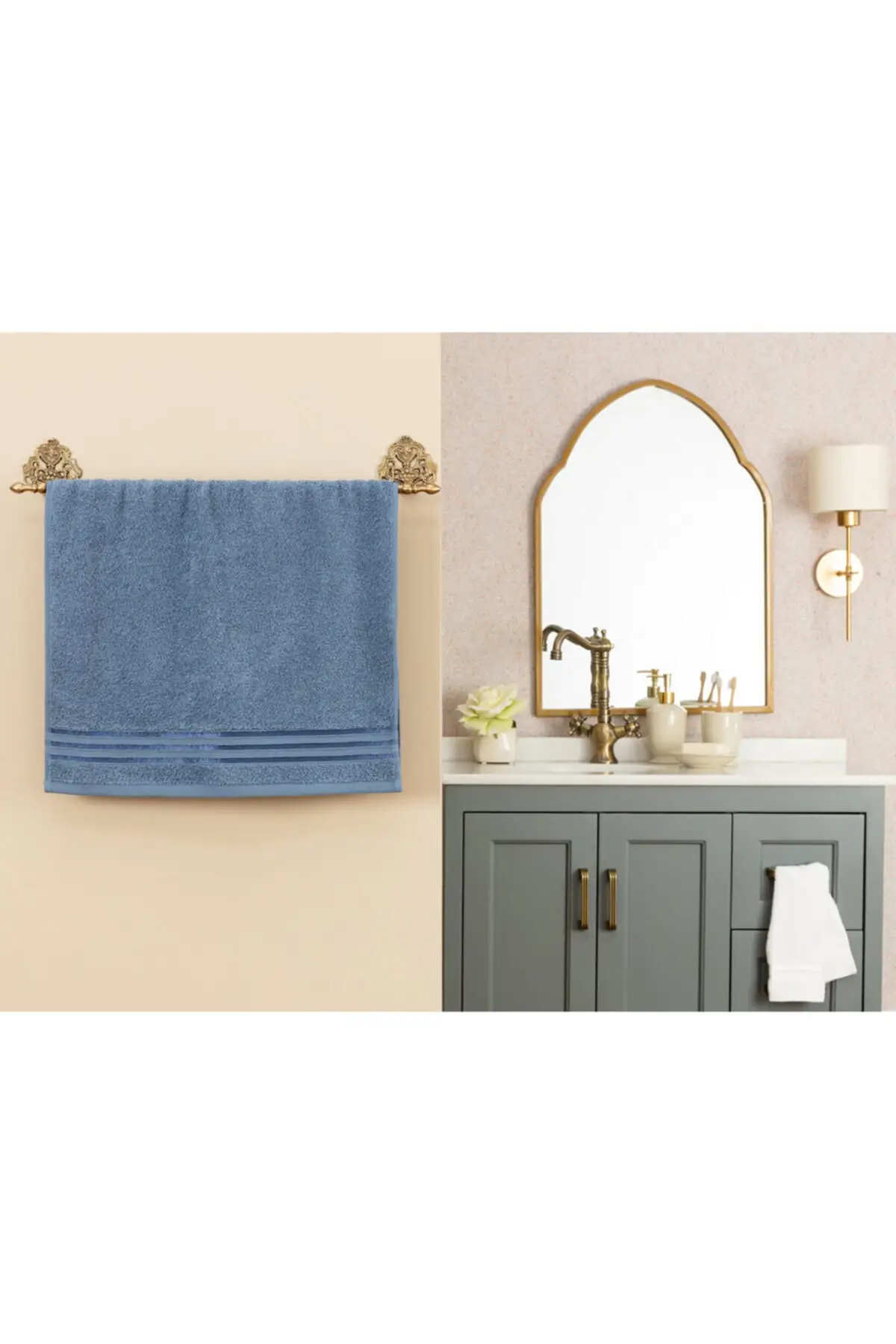 Maynor Border floshlu Face Towel-Blue-50x80 Cm |