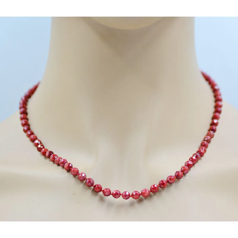 

Изысканный 5 мм! Ожерелье из натурального красного коралла, ручная работа. Очень красивое ожерелье для дам. Подарок 18 дюймов