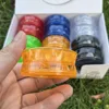 12 mixed colors per box, 58mm plastic 3-layer grinder, 3-layer concave plastic grinder 3
