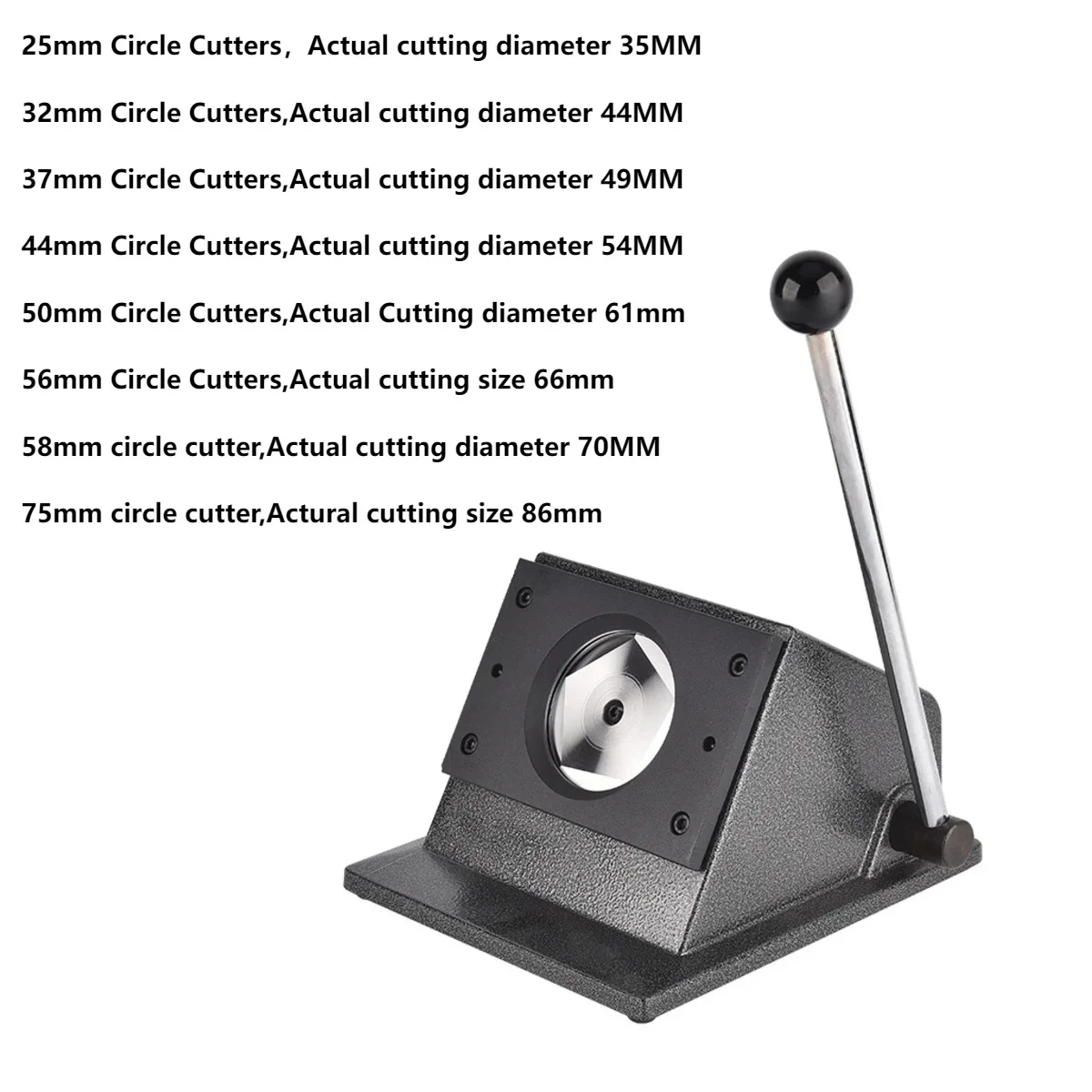 25mm 32mm 37mm 44mm 50mm 56mm 58mm Badge Button Maker Circle Cutter DIY Round Paper Cutting Knife Tools