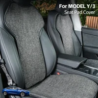 Car Flax Seat Pad Cover Comfortable Non-slip Breathable Front Rear Seatback Cushion For Tesla Model 3 Model Y 2