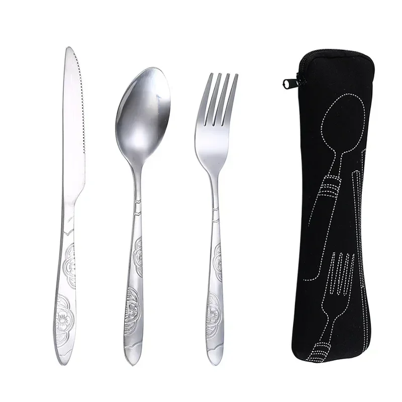 Picnic Tableware Set Washable with Zipper Travel Cutlery Kit Case Portable Pouch for Dinner Household Tool Travel Camping Spoon cutlery set picnic cutlery set picnic tableware camping cutlery set