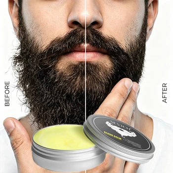Cera per la Cura della Barba da Uomo, Crema Nutriente Anti-Secchezza e Ammorbidente per la Barba, Crema Modellante a Lunga Durata per lo Styling della Barba, Cura dei Capelli